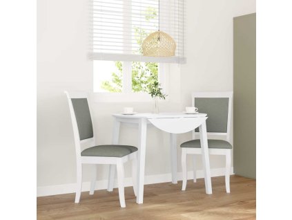 vidaXL Jídelní židle s polštáři 2 ks bílé masivní dřevo gumové