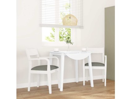 vidaXL Jídelní židle s polštáři 2 ks bílé masivní dřevo gumové