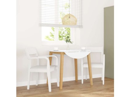 vidaXL Jídelní židle 2 ks bílé masivní dřevo gumové