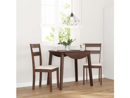 vidaXL Jídelní židle s polštáři 2 ks Hnědá masivní dřevěná guma