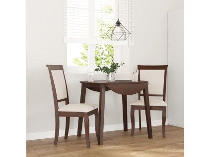 vidaXL Jídelní židle s polštáři 2 ks Hnědá masivní dřevěná guma