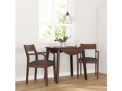 vidaXL Jídelní židle s polštáři 2 ks Hnědá masivní dřevěná guma