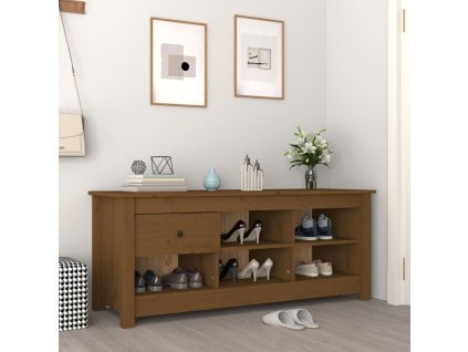 vidaXL Botník medově hnědý 110 x 38 x 45,5 cm masivní borovice