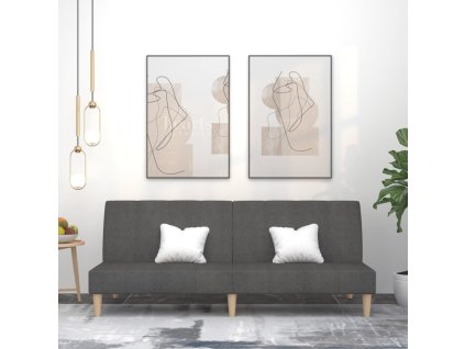 vidaXL 2místná rozkládací pohovka tmavě šedá textil