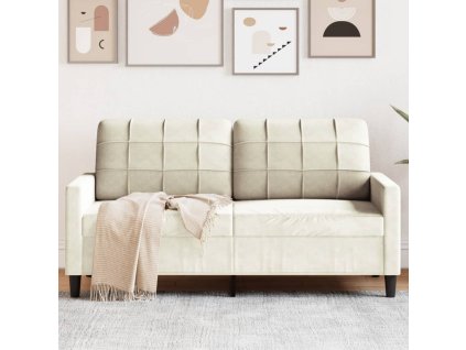 vidaXL 2místná pohovka krémová 140 cm samet