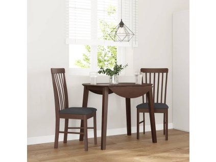 vidaXL Jídelní židle s polštáři 2 ks Hnědá masivní dřevěná guma