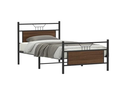 vidaXL Rám postele bez matrace hnědý dub 120 x 190 cm kompozitní dřevo