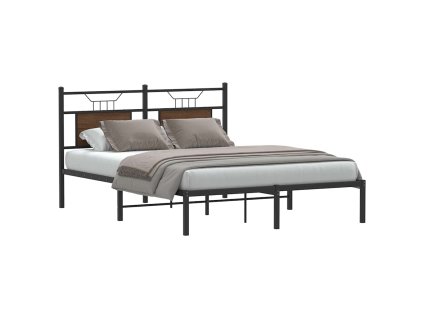 vidaXL Rám postele bez matrace hnědý dub 137 x 190 cm kompozitní dřevo
