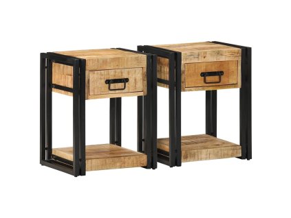 vidaXL Noční skříňky 2 ks 40x35x50 cm Masivní surové dřevo Mango