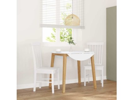 vidaXL Jídelní židle 2 ks bílé masivní dřevo gumové