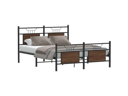 vidaXL Rám postele bez matrace hnědý dub 137 x 190 cm kompozitní dřevo