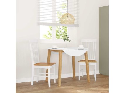 vidaXL Jídelní židle 2 ks bílé masivní dřevo gumové