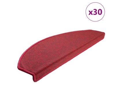 vidaXL Schodové rohože 30 ks 65 x 24 x 4 cm červené půlkulaté velké