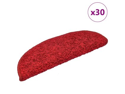 vidaXL Schodové rohože 30 ks 65 x 21 x 4 cm červené, půlkulaté, velké