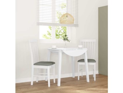 vidaXL Jídelní židle s polštáři 2 ks bílé masivní dřevo gumové