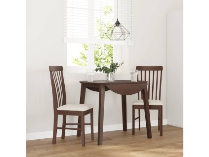 vidaXL Jídelní židle s polštáři 2 ks Hnědá masivní dřevěná guma