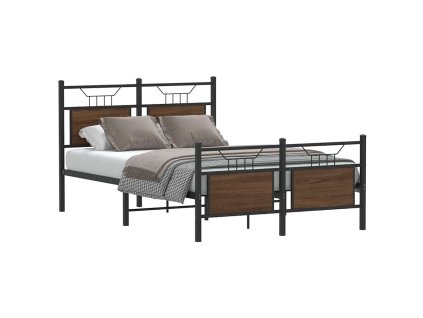 vidaXL Rám postele bez matrace hnědý dub 120 x 200 cm kompozitní dřevo