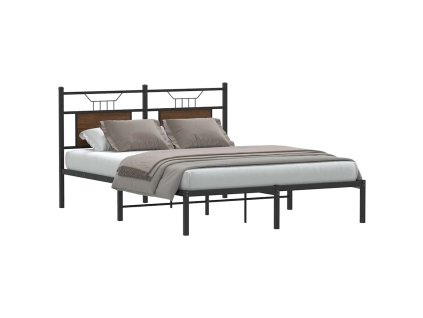 vidaXL Rám postele bez matrace hnědý dub 140 x 190 cm kompozitní dřevo