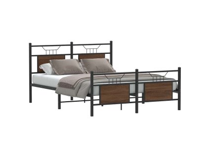 vidaXL Rám postele bez matrace hnědý dub 140 x 200 cm kompozitní dřevo