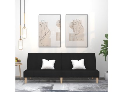 vidaXL 2místná rozkládací pohovka černá textil