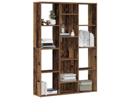 vidaXL Knihovna/dělicí stěna old wood 100x24x140 cm kompozitní dřevo