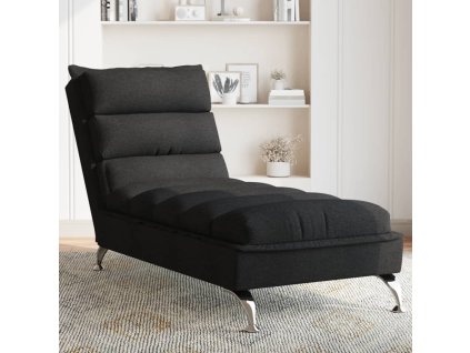 vidaXL Lenoška s poduškami černá textil