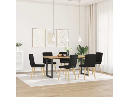 vidaXL Jídelní židle 6 ks černé textil