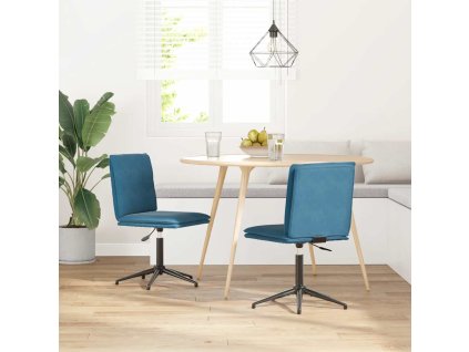 vidaXL Jídelní židle 2 ks modré samet