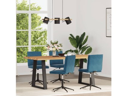 vidaXL Jídelní židle 4 ks modré samet