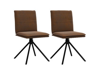 vidaXL Jídelní židle hnědá umělá semišová kůže