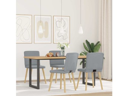 vidaXL Jídelní židle 4 ks světle šedé textil