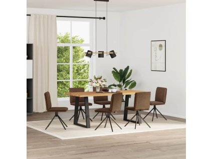 vidaXL Jídelní židle 6 ks hnědé umělá semišová kůže