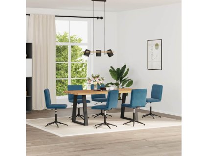 vidaXL Jídelní židle 6 ks modré samet