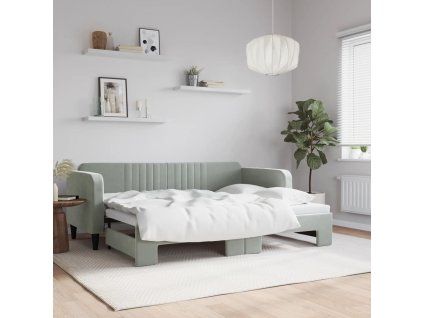 vidaXL Válenda s přistýlkou světle šedá 80 x 200 cm samet