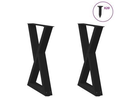 vidaXL Nohy k jídelnímu stolu 2 ks černé 60 x (72-73,3) cm ocelové