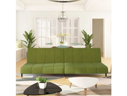 vidaXL 2místná rozkládací pohovka světle zelená samet