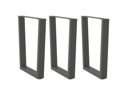 vidaXL Nohy k jídelnímu stolu ve tvaru V, 3 ks, antracitové, 70 x (72-73,3) cm, ocel
