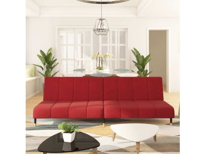 vidaXL 2místná rozkládací pohovka vínová samet