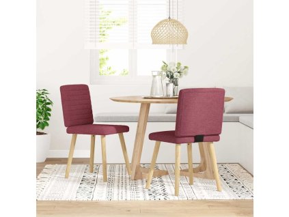 vidaXL Jídelní židle 2 ks vínové textil