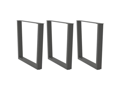 vidaXL Nohy k jídelnímu stolu ve tvaru V, 3 ks, antracitové, 90 x (72-73,3) cm, ocel
