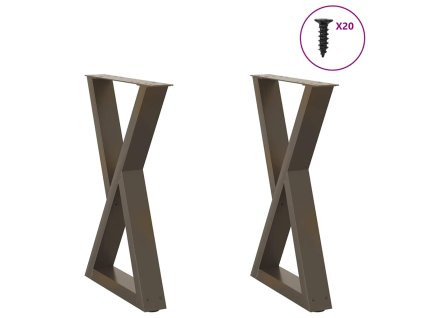 vidaXL Nohy k jídelnímu stolu 2 ks přírodní ocel 60 x (72-73,3) cm ocel