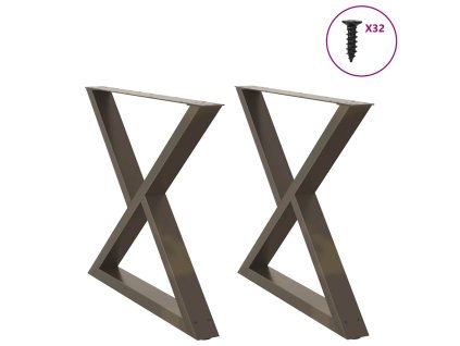 vidaXL Nohy k jídelnímu stolu 2 ks přírodní ocel 90 x (72-73,3) cm ocel