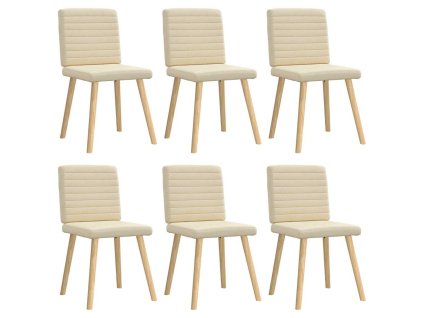 vidaXL Jídelní židle 6 ks krémové textil