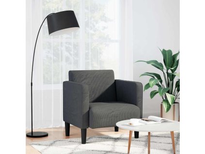 vidaXL Rozkládací křeslo s područkami tmavě šedé 54 cm manšestr textil