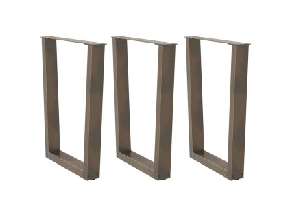 vidaXL Nohy k jídelnímu stolu ve tvaru V, 3 ks, přírodní ocel, 70 x (72-73,3) cm, ocel