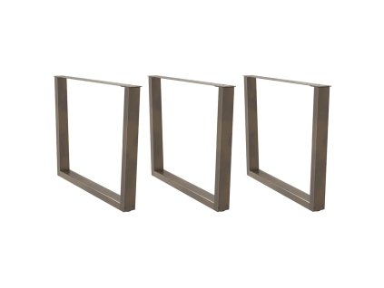 vidaXL Nohy k jídelnímu stolu ve tvaru V, 3 ks, přírodní ocel, 100 x (72-73,3) cm, ocel
