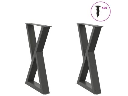 vidaXL Nohy k jídelnímu stolu 2 ks antracitové 50 x (72-73,3) cm ocelové