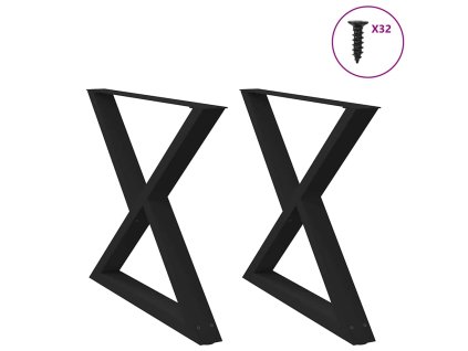 vidaXL Nohy k jídelnímu stolu 2 ks černé 90 x (72-73,3) cm ocelové