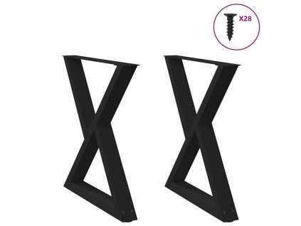 vidaXL Nohy k jídelnímu stolu 2 ks černé 70 x (72-73,3) cm ocelové