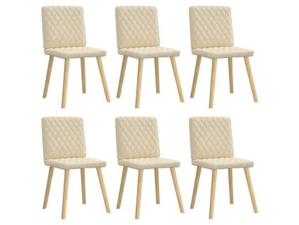 vidaXL Jídelní židle 6 ks krémové textil